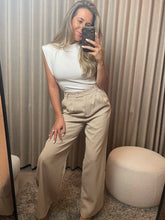 Afbeelding in Gallery-weergave laden, Beige linnen look pants