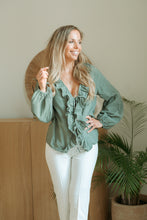 Afbeelding in Gallery-weergave laden, Green blouse