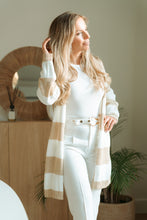 Afbeelding in Gallery-weergave laden, Striped cardigan ecru gold