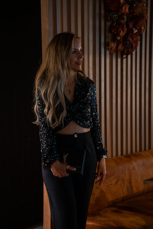 Mila Sparkle Twist Crop Top