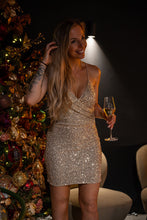 Afbeelding in Gallery-weergave laden, Sophie Sparkling Gold Party Dress
