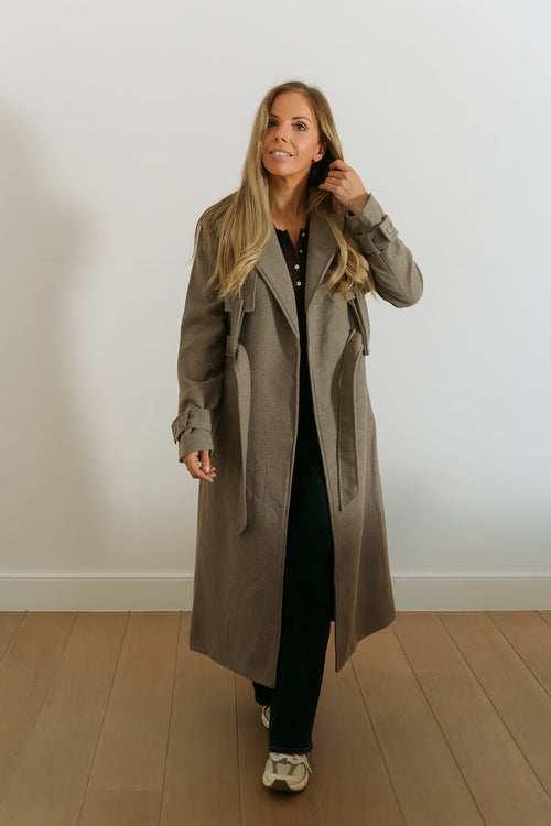 Viola grey-brown long coat