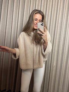 Beige fur poncho