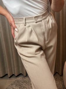 Beige linnen look pants